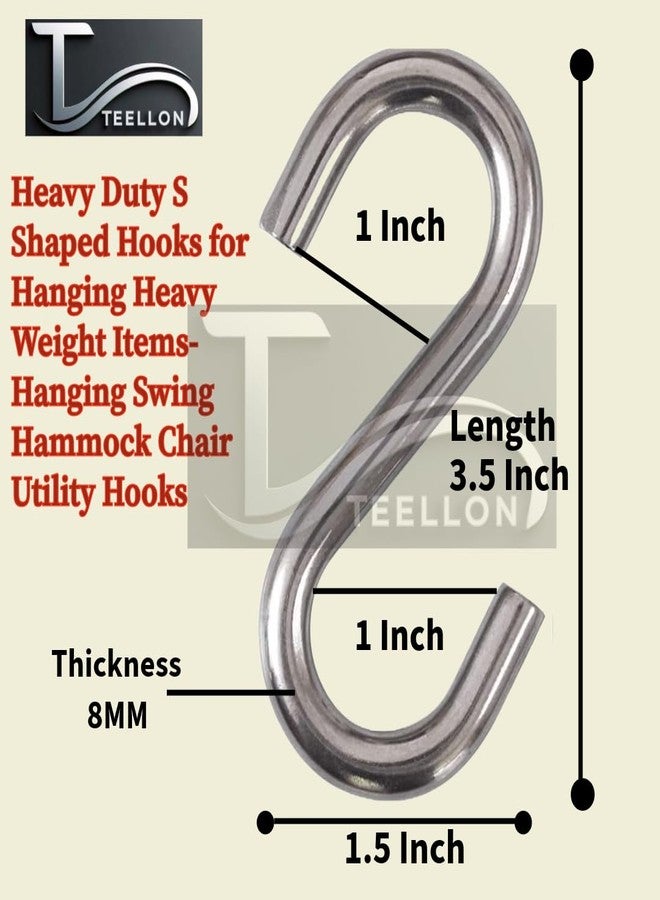 TEELLON 7FT Heavy Duty Strong Metal Chain for Hanging Swing Hammock Punching Bag Extension Chain Hanging Chair Aerial Yoga Install Hardware for Multipurpose.Pack of (2Chain,2S Hook,2Carabineer)(7Feet) - Image 4