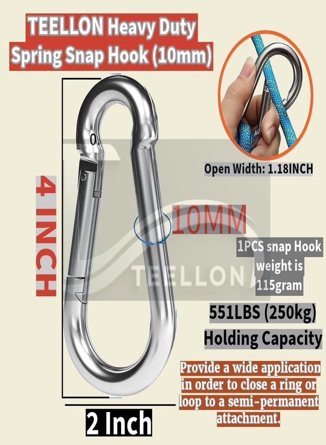 TEELLON 7FT Heavy Duty Strong Metal Chain for Hanging Swing Hammock Punching Bag Extension Chain Hanging Chair Aerial Yoga Install Hardware for Multipurpose.Pack of (2Chain,2S Hook,2Carabineer)(7Feet) - Image 5