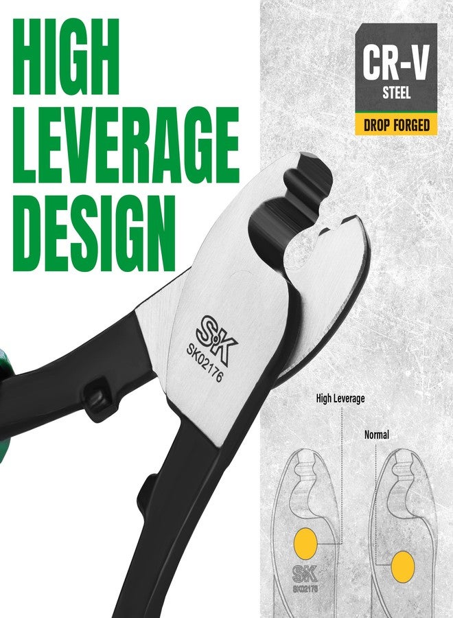 اس كي كي قاطع كابلات SK مقاس 8 بوصات، قاطع أسلاك عالي الرفع للقطع والتجريد والضغط، كماشة قطع كابلات شديدة التحمل للألمنيوم والنحاس والأسلاك وكابلات الاتصالات - Image 5