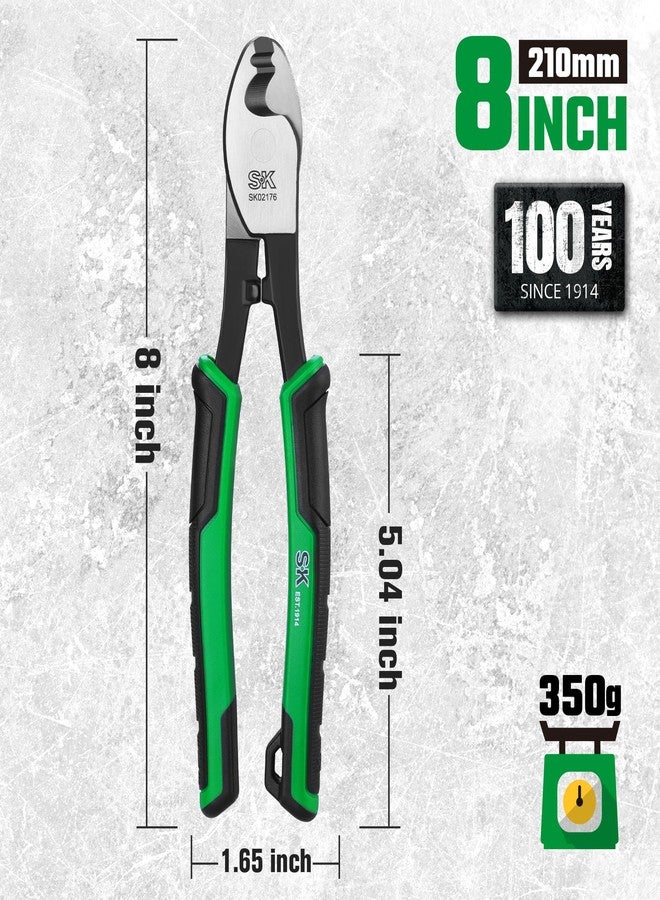 اس كي كي قاطع كابلات SK مقاس 8 بوصات، قاطع أسلاك عالي الرفع للقطع والتجريد والضغط، كماشة قطع كابلات شديدة التحمل للألمنيوم والنحاس والأسلاك وكابلات الاتصالات - Image 3