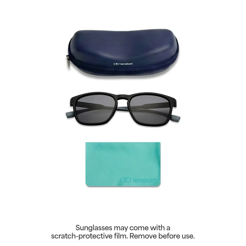 VINCENT CHASE Grey Black Full Rim Square Vincent Chase VC Sun Non-metal LA S13164 Sunglasses