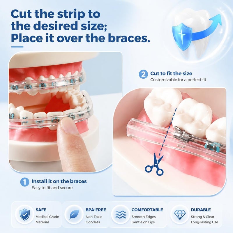 B Rush® Comfort Cover for Braces - Orthodontic Lip Bumper and Mouth Guard - Image 2