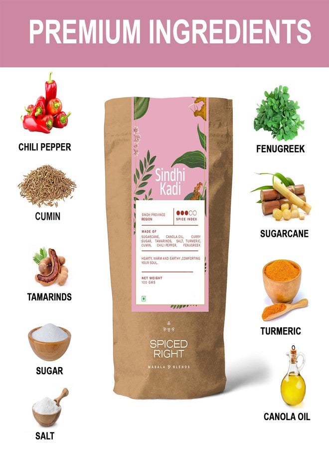 Spiced Right Sindhi Kadi Masala: 100g of Tangy, Aromatic Masala Powder with Curry Spices for Sindhi Kadhi, Pakora Curry & Vegetables, Authentic Taste, Easy to Cook - Image 5