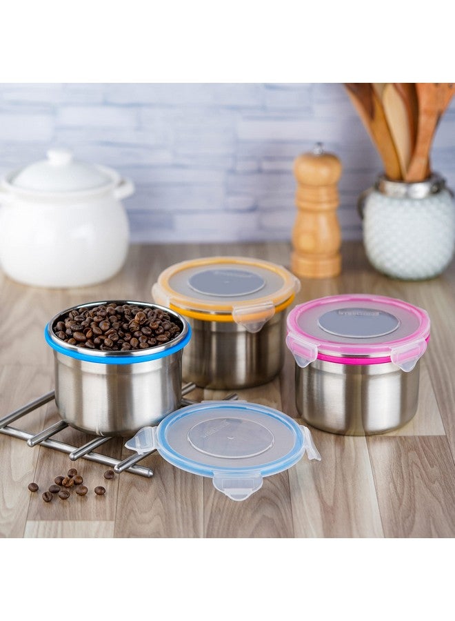 STEELLOCK Stainless Steel Containers 2 Pack - 700ml Airtight Leakproof Food Storage Dabba with 4 Side Clip Lock and See-Through Lid - Yellow - SL-1303 - Office & School Use - Image 5