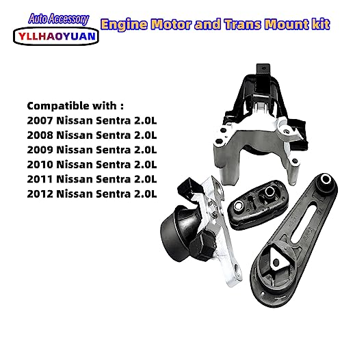 Yllhaoyuan Engine Motor and Trans Mount 4pcs Compatible with Nissan Sentra 2.0L 2007-2012 Replacement for A4348 A4345 A4318 A4346 - Image 2
