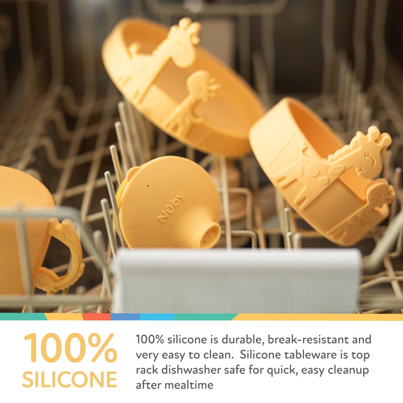 Nuby Animal Friend Silicone Round Plate - Toddler Plate - 6+ Months - Blue Whale Plate - Image 2