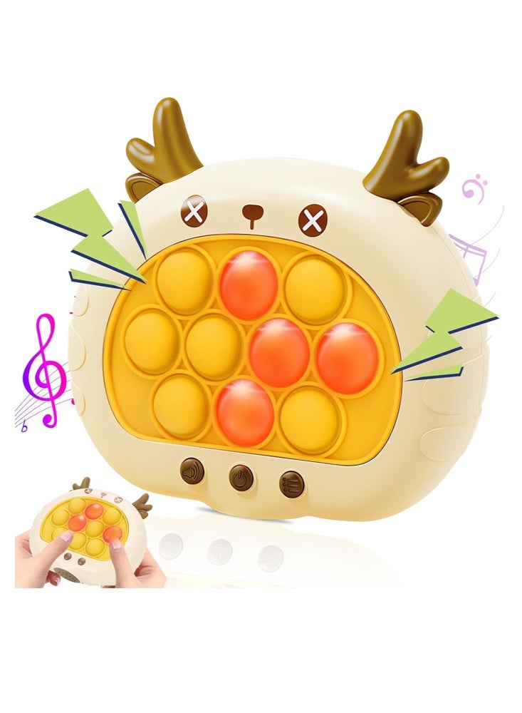 يالونج لعبة إلكترونية سريعة الدفع، ألعاب فيدجيت مضيئة مع موسيقى للكبار والصغار، آلة ألغاز، لعبة فقاعات، هدايا أعياد ميلاد (غزال أصفر) - Image 1