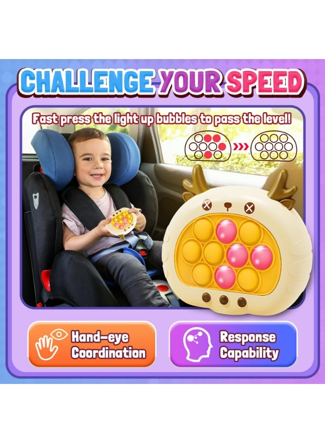 يالونج لعبة إلكترونية سريعة الدفع، ألعاب فيدجيت مضيئة مع موسيقى للكبار والصغار، آلة ألغاز، لعبة فقاعات، هدايا أعياد ميلاد (غزال أصفر) - Image 2