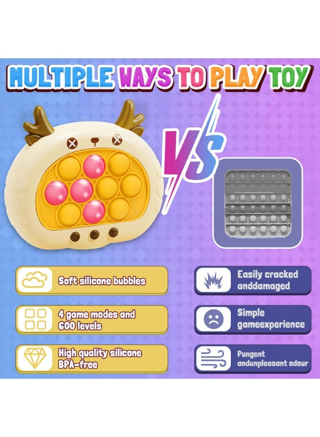 يالونج لعبة إلكترونية سريعة الدفع، ألعاب فيدجيت مضيئة مع موسيقى للكبار والصغار، آلة ألغاز، لعبة فقاعات، هدايا أعياد ميلاد (غزال أصفر) - Image 5
