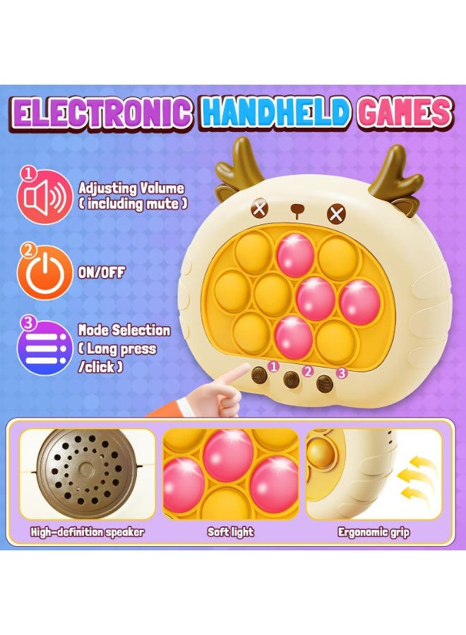 يالونج لعبة إلكترونية سريعة الدفع، ألعاب فيدجيت مضيئة مع موسيقى للكبار والصغار، آلة ألغاز، لعبة فقاعات، هدايا أعياد ميلاد (غزال أصفر) - Image 3