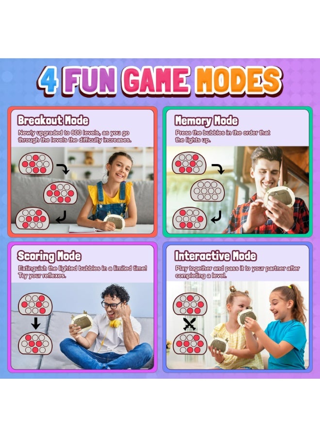 يالونج لعبة إلكترونية سريعة الدفع، ألعاب فيدجيت مضيئة مع موسيقى للكبار والصغار، آلة ألغاز، لعبة فقاعات، هدايا أعياد ميلاد (غزال أصفر) - Image 4