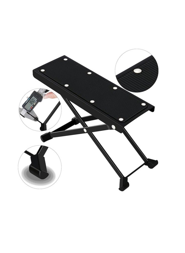 Guitar Footstool,Adjustable Metal Guitar Footrest with Anti-Slip Rubber Pad,Foldable Guitar Foot Stand for Classical/Acoustic/Electric Guitar - Image 4