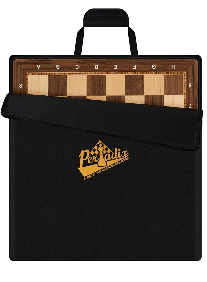 Peradix Wooden Chess Board 18.89" Professional Tournament Chessboard With Storage Bag, Walnut & Maple Inlaid, Premium Classic Board Game For Adults, Kids And Family Game Night, Gift Package, No Pieces - Image 1