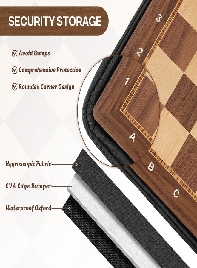 Peradix Wooden Chess Board 18.89" Professional Tournament Chessboard With Storage Bag, Walnut & Maple Inlaid, Premium Classic Board Game For Adults, Kids And Family Game Night, Gift Package, No Pieces - Image 2