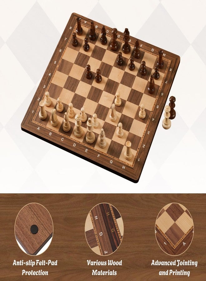 Peradix Wooden Chess Board 18.89" Professional Tournament Chessboard With Storage Bag, Walnut & Maple Inlaid, Premium Classic Board Game For Adults, Kids And Family Game Night, Gift Package, No Pieces - Image 4