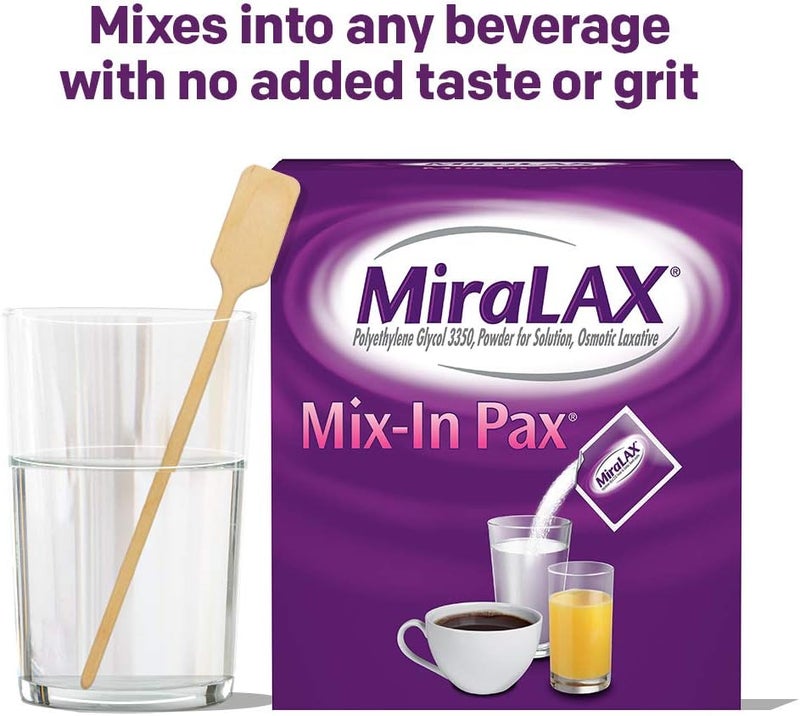 MiraLAX باك ميرا لاكس مكس إن - 10 عبوات مسحوق جرعة فردية لتخفيف الإمساك - Image 4