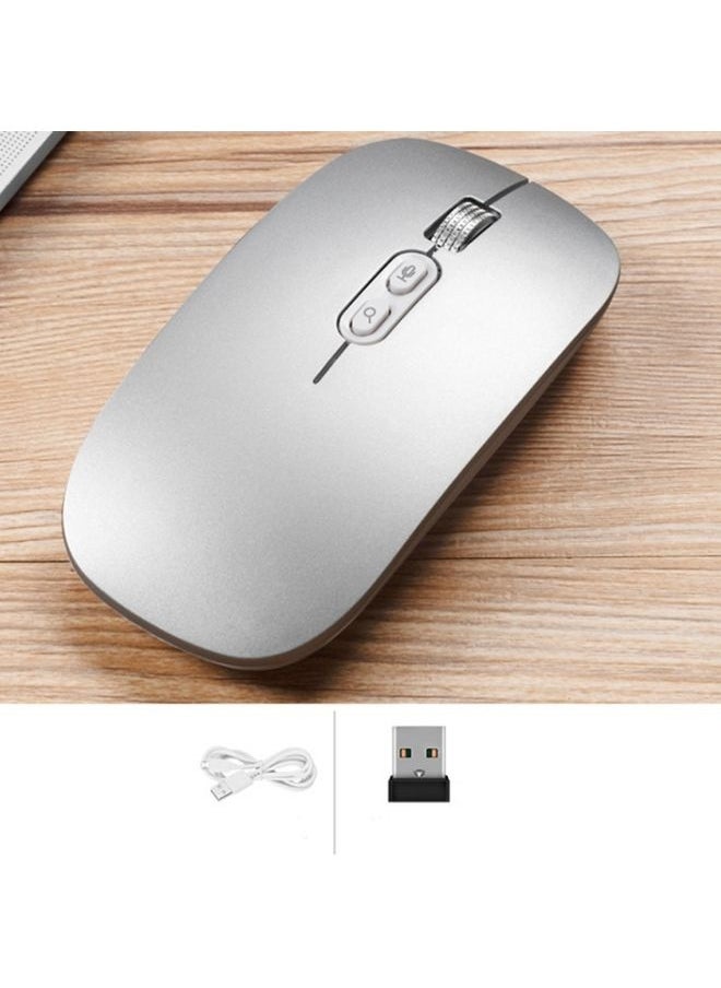 NIBEMINENT M103 1600DPI 5 Keys 2.4G Wireless Mouse Charging Ai Intelligent Voice Office Mouse, Support 28 Languages(Silver)  - Image 2
