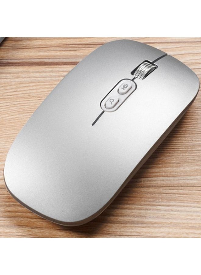 NIBEMINENT M103 1600DPI 5 Keys 2.4G Wireless Mouse Charging Ai Intelligent Voice Office Mouse, Support 28 Languages(Silver)  - Image 1
