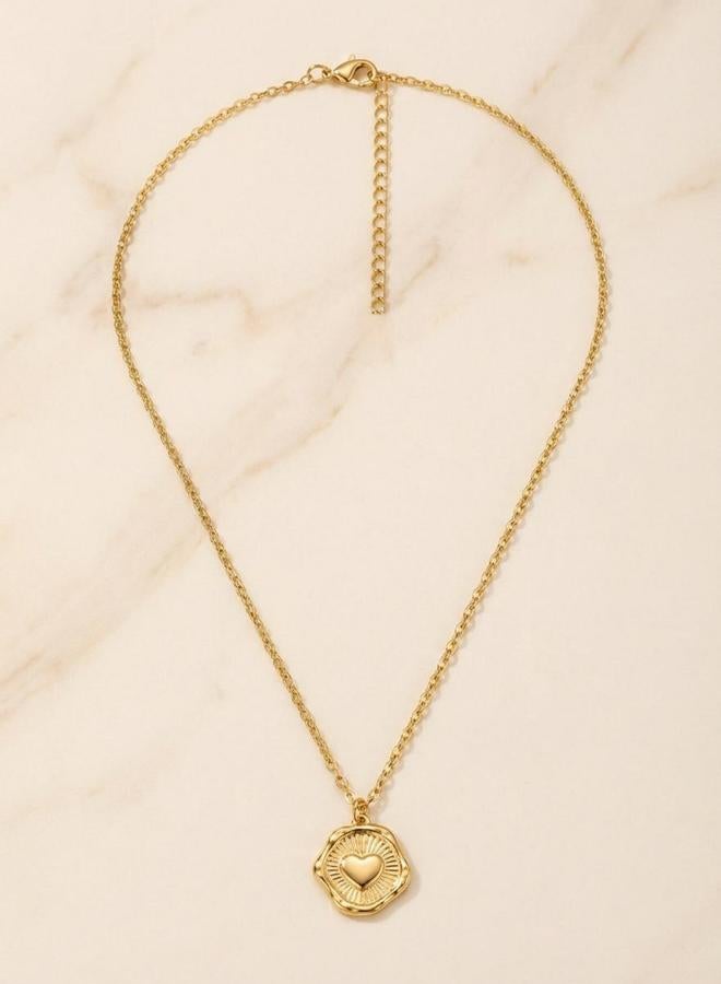 Take Two Women's Metal Geometric Heart-Shaped Pendant Necklace - Image 2