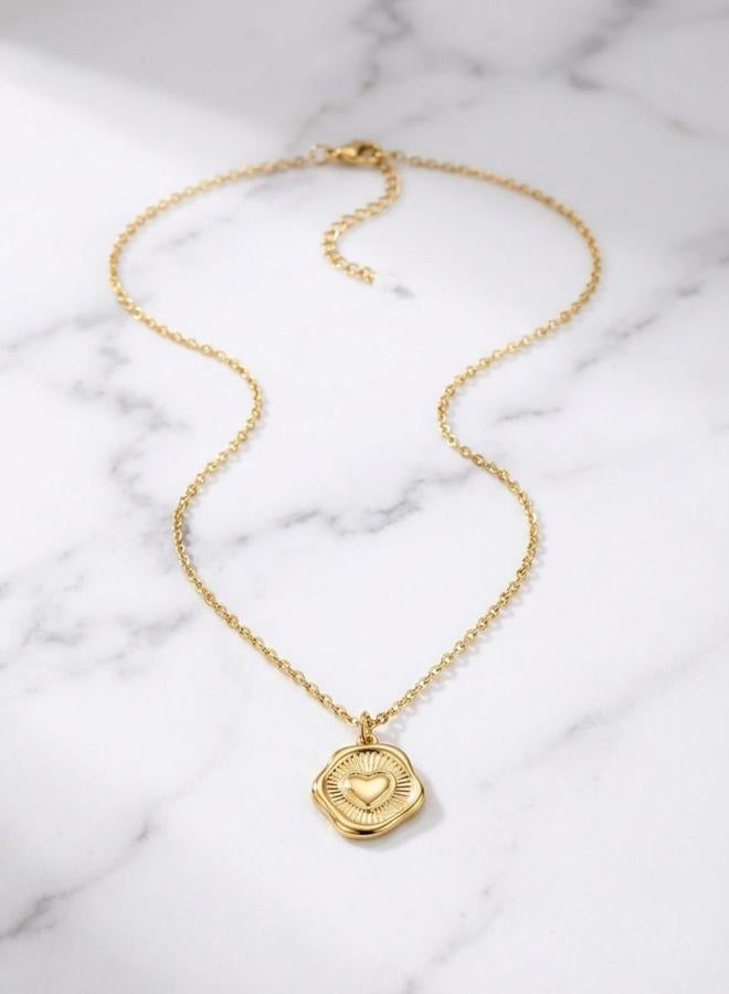 Take Two Women's Metal Geometric Heart-Shaped Pendant Necklace - Image 4