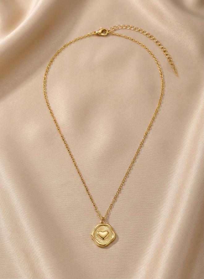 Take Two Women's Metal Geometric Heart-Shaped Pendant Necklace - Image 5
