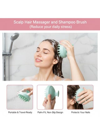 5PCS Hair Scalp Massager Set – Shampoo Brush, Detangling Hair Brush, Wide Tooth Comb & Oil Applicator Bottle, Complete Hair Care Kit - view 4