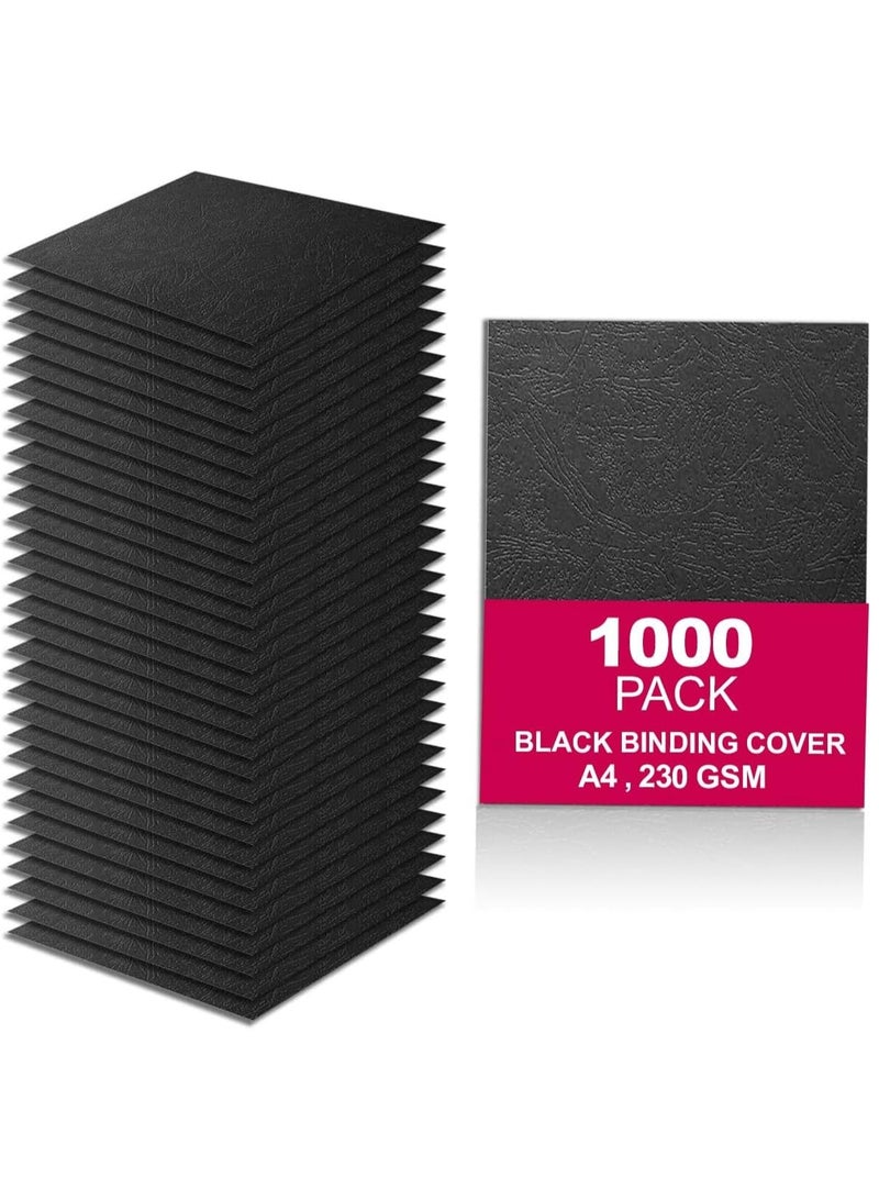 MARKQ [1000 Pack] Black Binding Cover [A4] 230 GSM – Durable Protective Sheets for Presentations, Reports, and Documents – Compatible with Comb & Wire Binding Machines  - Image 1