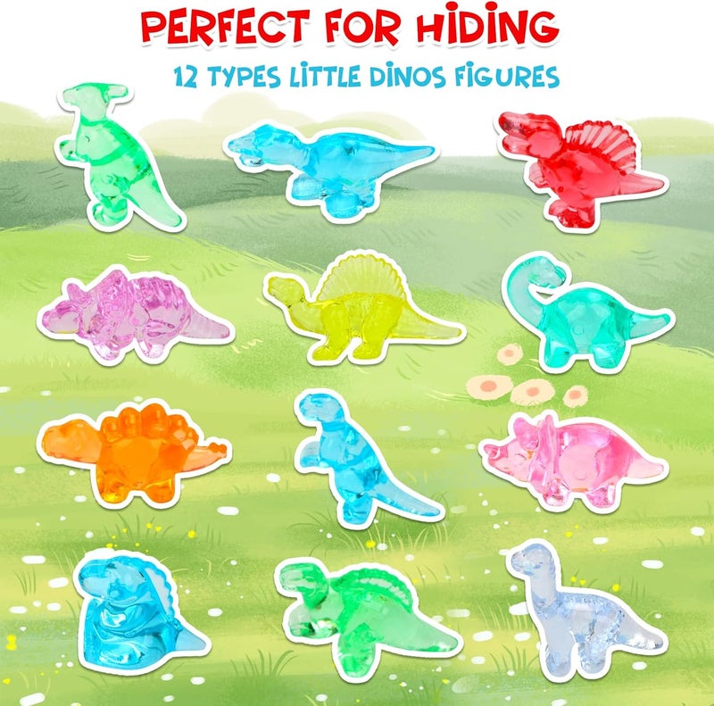 HAPTIME 230 Pcs Mini Resin Animals, Bulk Mini Trinkets, Mini Dinosaur Figures, Resin Figures to Hide, Tiny Dinosaur Party Favors, Small Classroom Prizes for Kids, Easter Egg Fillers - Image 3