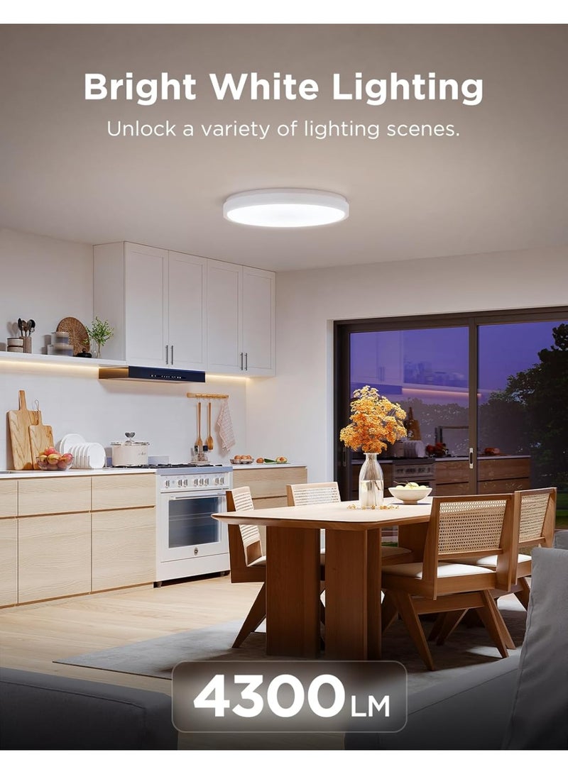 Govee Smart Ceiling Light 4300LM 15 Inch, RGBIC LED Ceiling Light Fixture Works with Matter, Flush Mount Light Fixture, DIY Colors, 2700K-6500K Dimmable for Bedroom, Living Room, 1 Pack - Image 3