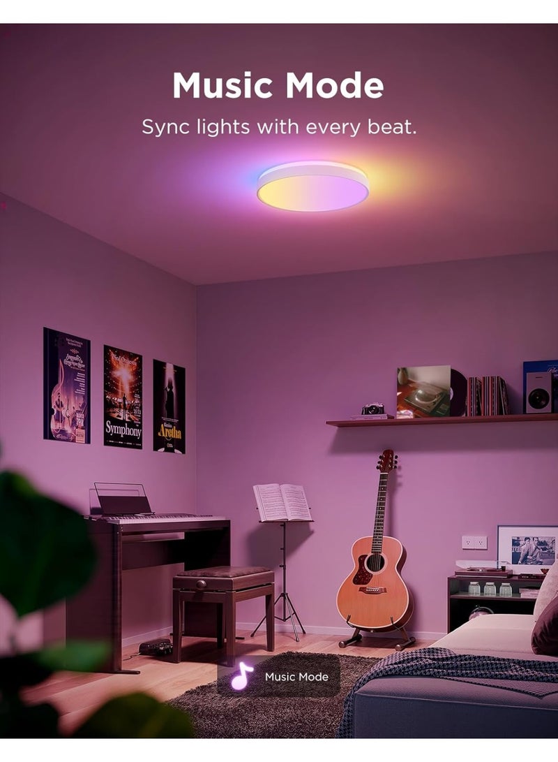 Govee Smart Ceiling Light 4300LM 15 Inch, RGBIC LED Ceiling Light Fixture Works with Matter, Flush Mount Light Fixture, DIY Colors, 2700K-6500K Dimmable for Bedroom, Living Room, 1 Pack - Image 5