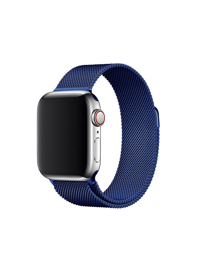 O Ozone - Milanese Loop Strap For Apple Watch Series 10 9 8 7 6 5 4 SE 38/40/41/42mm Single Magnetic Stainless Steel Wristbands Band- Blue - Image 1