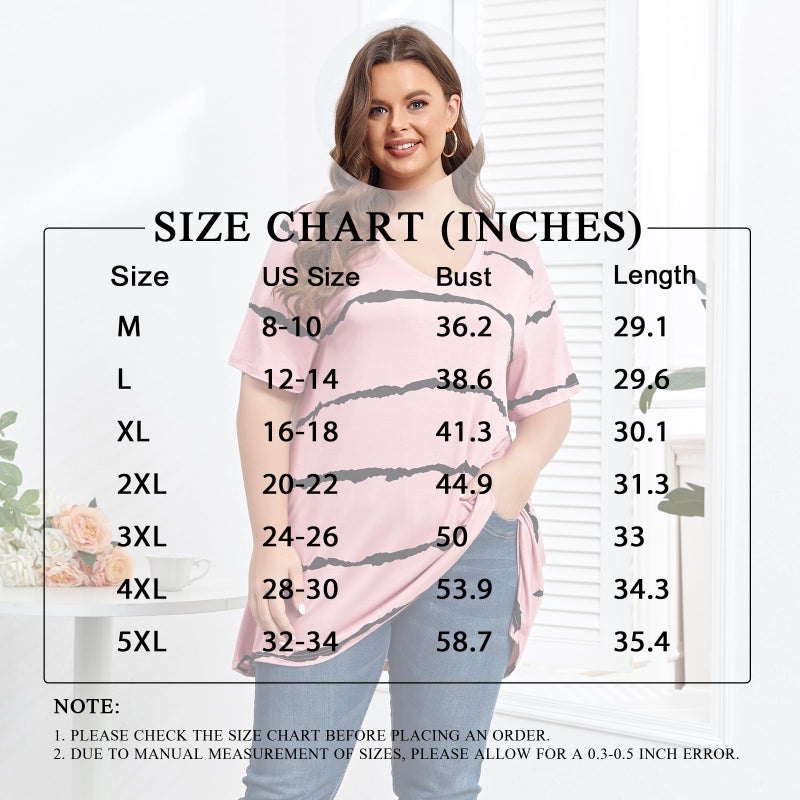 POPYOUNG Plus Size Women's long Tunic Tops to Wear with Leggings Summer Short Sleeve Loose Fit Dress Shirts M-5XL 3XL,Black - Image 4