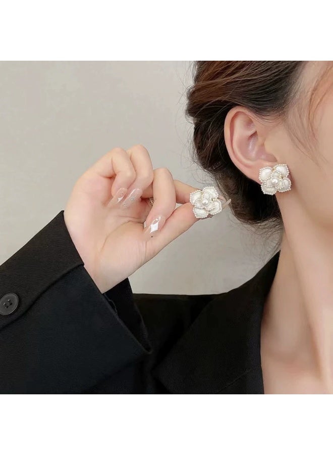 Goolsky Pearl Stud Earrings for Women – New Summer Light Luxury Trendy Boutique Jewelry, Faux Pearls S925 Silver Posts, Summer/Daily Casual Wear - Image 2