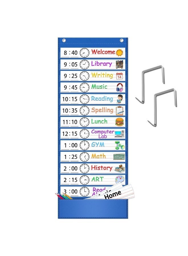 LAMAY 14-compartment pocket daily planner, ultra-durable visual planner for kids - reusable daily planner for kids - double-sided, suitable for classrooms, offices, and homes. - Image 1