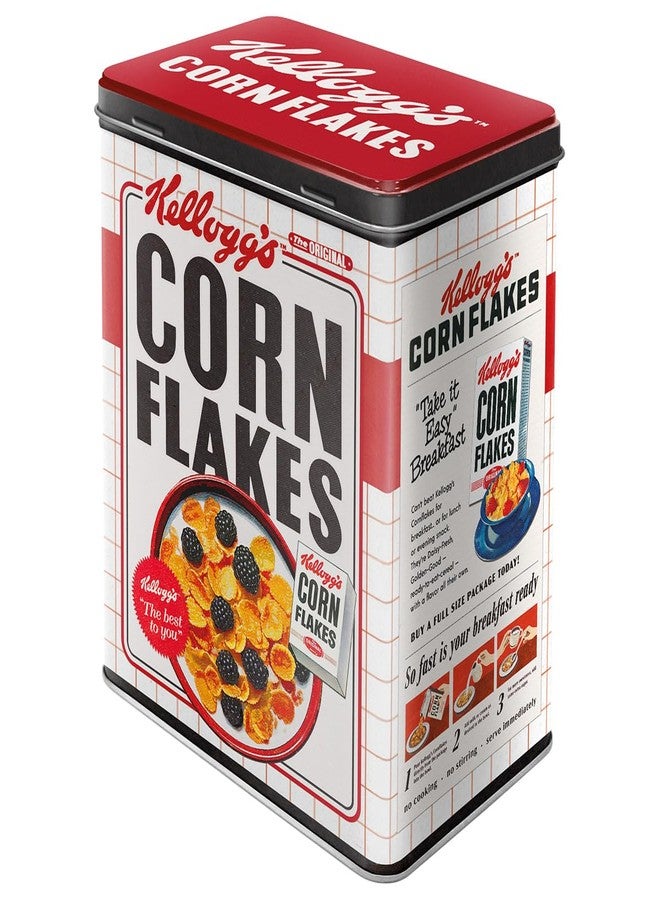 Nostalgic Art Nostalgic-Art Retro storage tin box L, 101.4 oz, Kellogg's – Corn Flakes Bowl – Gift idea for the kitchen, Official License Product (OLP), large metal cornflakes can, vintage design