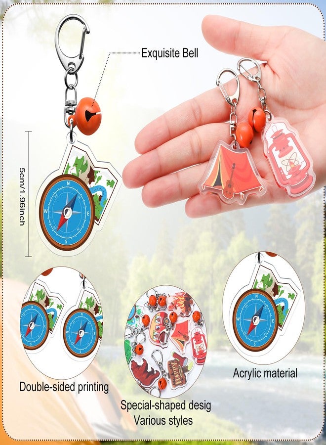 اوريهير مجموعة هدايا حفلات التخييم من أوريهير، 48 قطعة، تتضمن 24 سوارًا من السيليكون و24 سلسلة مفاتيح على شكل جرس، أساور معصم مطاطية بطابع المخيم الصيفي، إكسسوارات للأطفال والكبار، هدايا لحفلات أعياد الميلاد والفصول الدراسية والمغامرات - Image 5