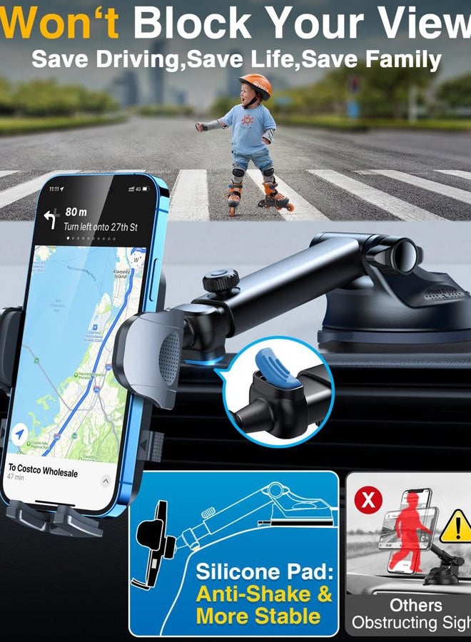 YRU 2023 PRO Universal Cell Phone Holder Car,【Patent & Safety Certs & Military Quality】 Handsfree Phone Mount Car Dashboard Windshield Vent for iPhone 15 14 13 12 Pro Max Samsung Android&Pickup Truck - Image 5