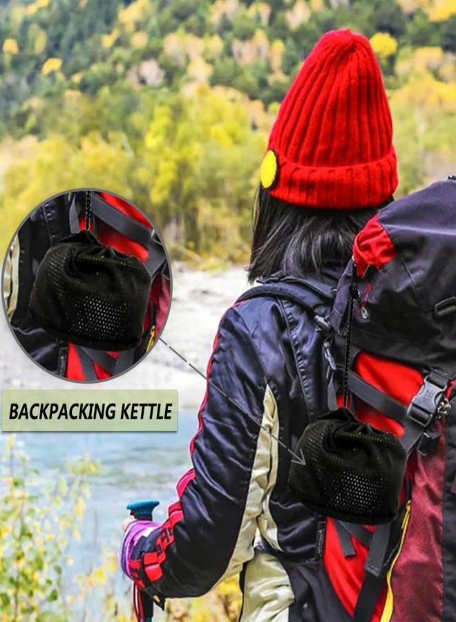 HAWAWA 0.8L Mini Outdoor Camping Kettle Portable, Aluminum Water Pot with Carrying Bag, Compact Lightweight Teapot for Barbecue Picnic Hiking  - Image 5
