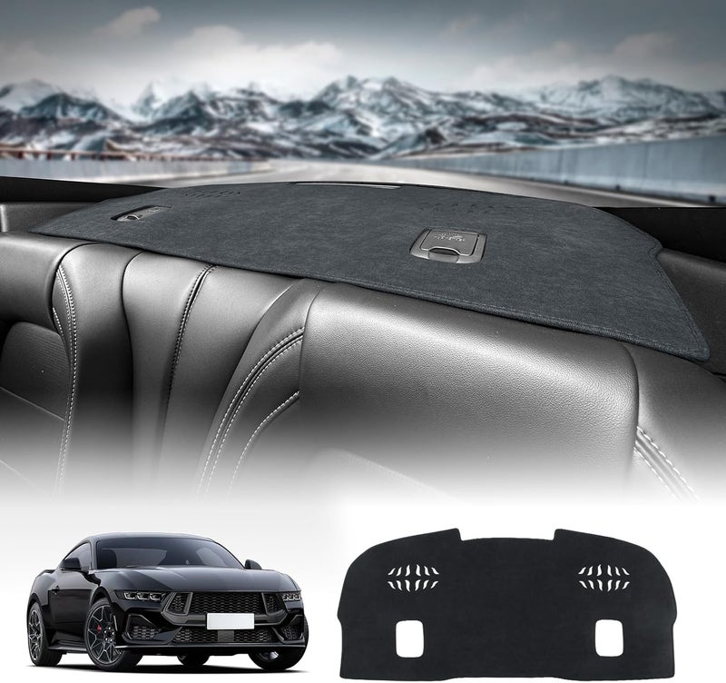 KUNGKIC Rear Dash Cover for Ford Mustang 2024 2025 - Custom Interior Dashboard Pad Carpet Mat - Image 1