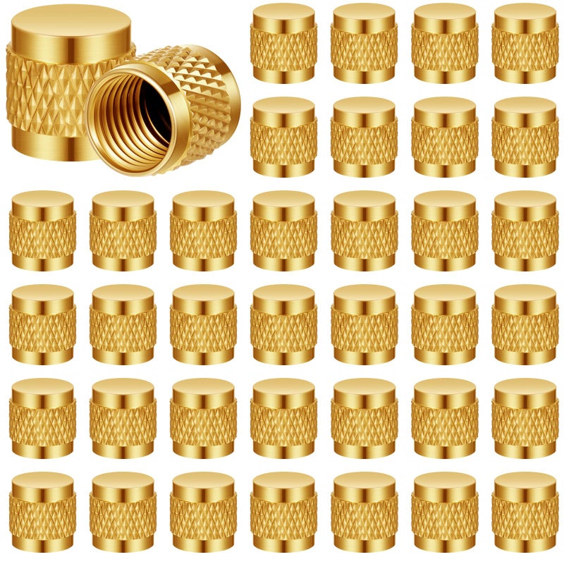 Yaocom 25 Pcs 1/4 Flare Brass Valve Cap HVAC Tool Bulk Round Compression Cap W/Neoprene Pipe O Ring Seal Refrigerant Locking Caps Plumbing Factories Supply - Image 1