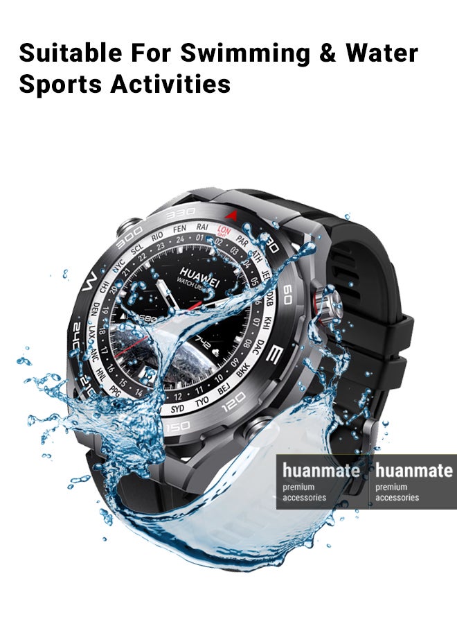 هووانميت سوار بديل لساعة هواوي واتش ألتميت - مصنوع من سيليكون ناعم عالي الجودة، خفيف الوزن، أنيق ومتين - سهل التركيب - حزام بديل لساعة هواوي واتش ألتميت - Image 4