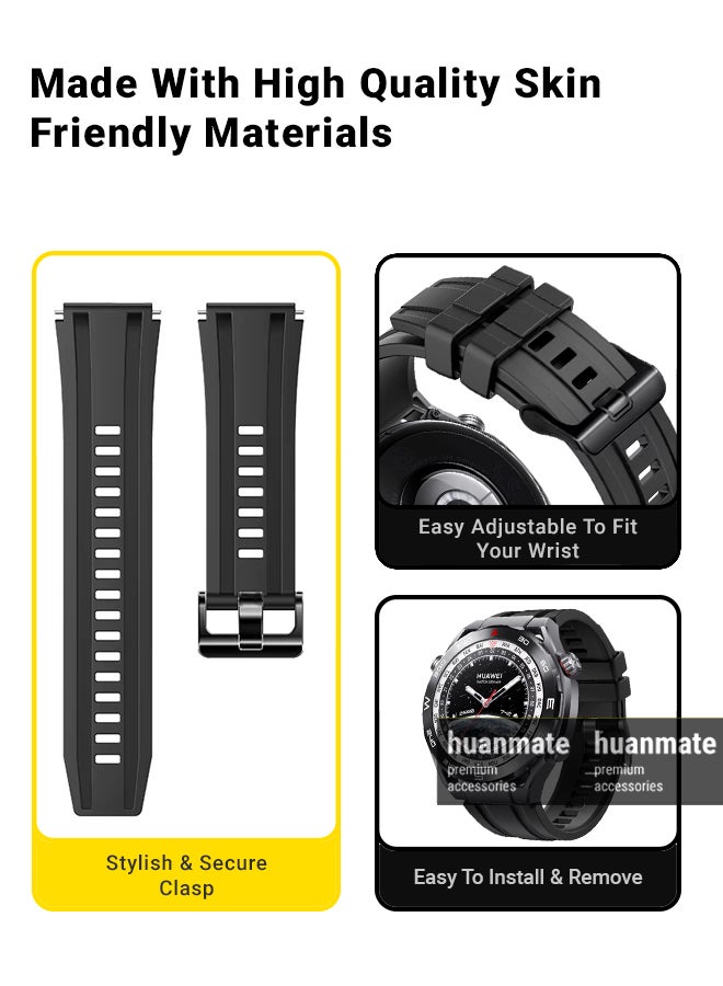 هووانميت سوار بديل لساعة هواوي واتش ألتميت - مصنوع من سيليكون ناعم عالي الجودة، خفيف الوزن، أنيق ومتين - سهل التركيب - حزام بديل لساعة هواوي واتش ألتميت - Image 5