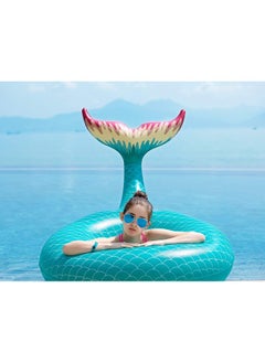 Jasonwell Giant Inflatable Mermaid Tail Pool Float With Fast Valves Summer Beach Swimming Pool Party Lounge Raft Decorations Toys For Adults Kids (Green)  - Image 3