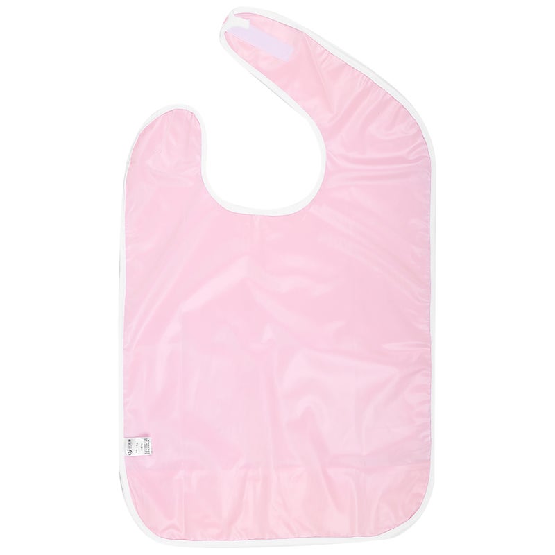 Adult Anti Oil Reusable Rain Proof Bib Apron Eating Bib Dining Aid Protector(Orange Pink 45x65cm ) - Image 3