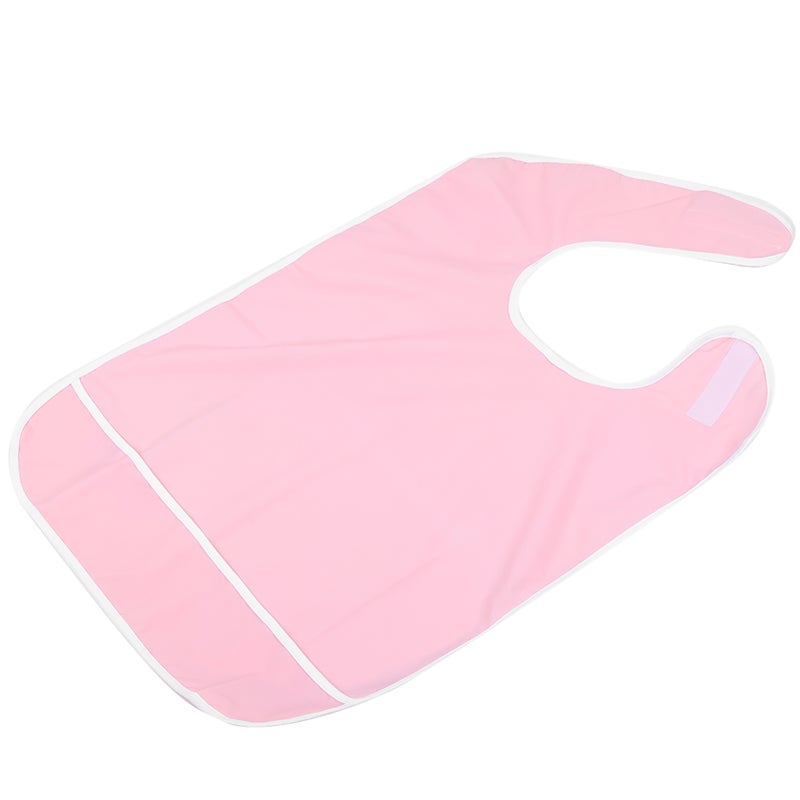 Adult Anti Oil Reusable Rain Proof Bib Apron Eating Bib Dining Aid Protector(Orange Pink 45x65cm ) - Image 2