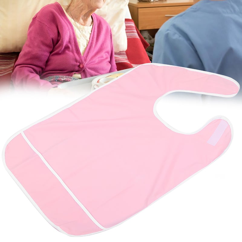 Adult Anti Oil Reusable Rain Proof Bib Apron Eating Bib Dining Aid Protector(Orange Pink 45x65cm ) - Image 5