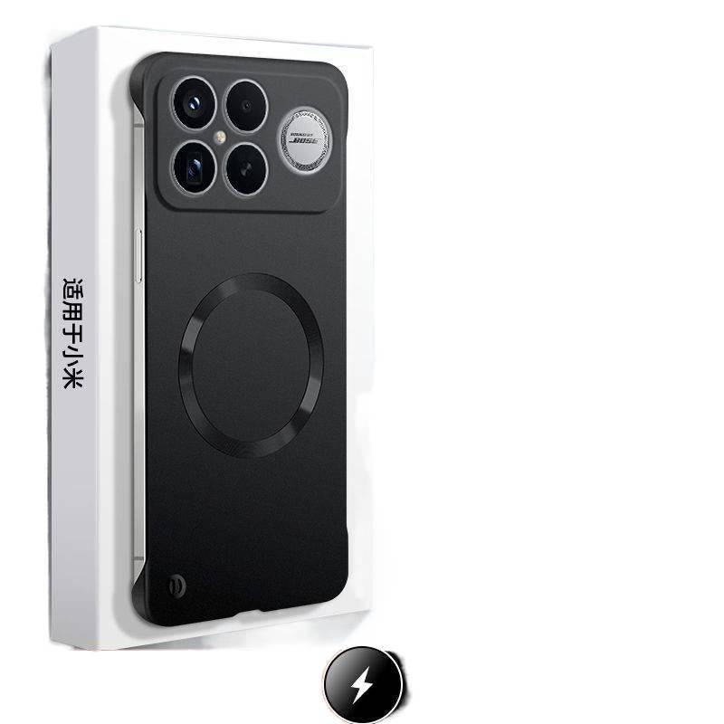PC MagSafe Case for Redmi Note 14 Pro with Shockproof and Drop Protection plus Shockproof plus Strong Magnetic plus Full Coverage in Black - Image 1