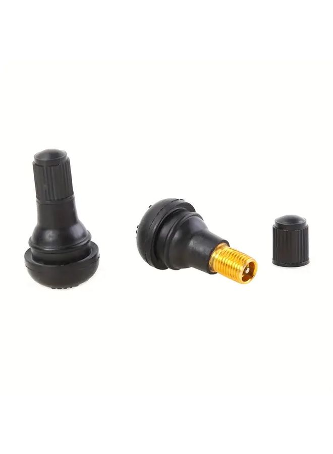 TR412 Synthetic Rubber Valve Stems Black Golden Tubeless Tire Valves for Car Motorcycle - Image 2