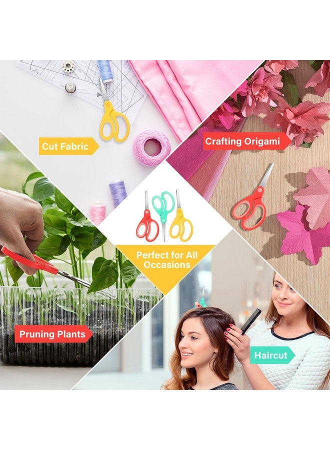 Mudder Left Handed Scissors Kids 8 12 5.9 Inch Safety Children Scissors With Blunt Tip Stainless Steel Blades And Grip For Home School Office Assorted Color(Red Green Yellow 3 Pieces) - Image 5