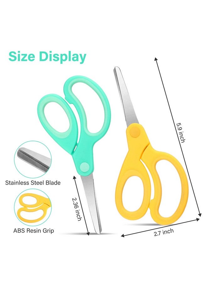 Mudder Left Handed Scissors Kids 8 12 5.9 Inch Safety Children Scissors With Blunt Tip Stainless Steel Blades And Grip For Home School Office Assorted Color(Red Green Yellow 3 Pieces) - Image 2